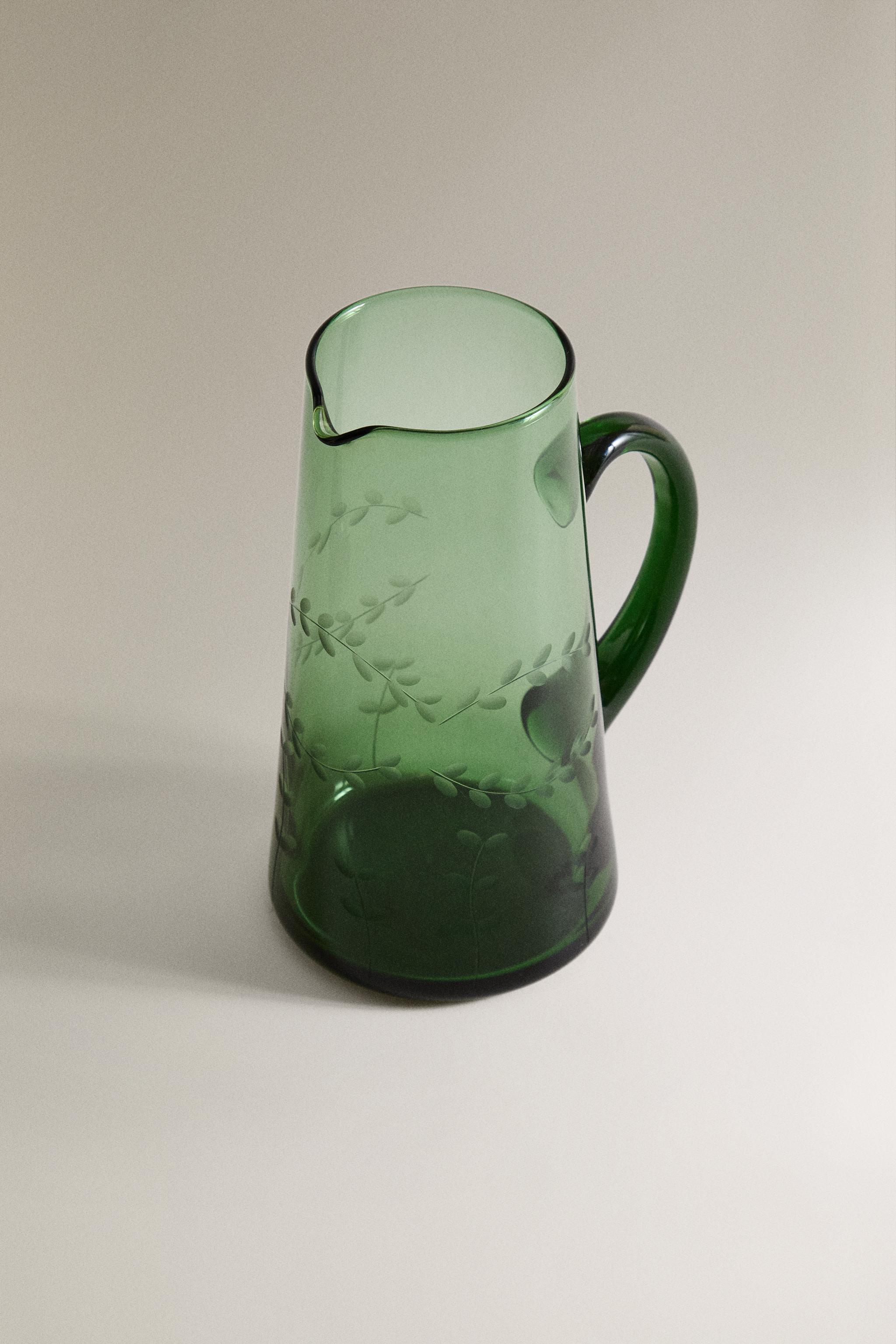 CHRISTMAS LEAF GLASS PITCHER